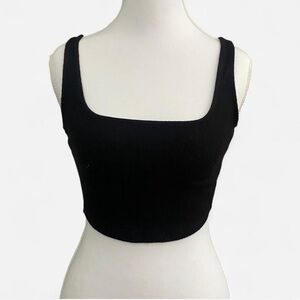 Classic Ribbed Black Crop Top